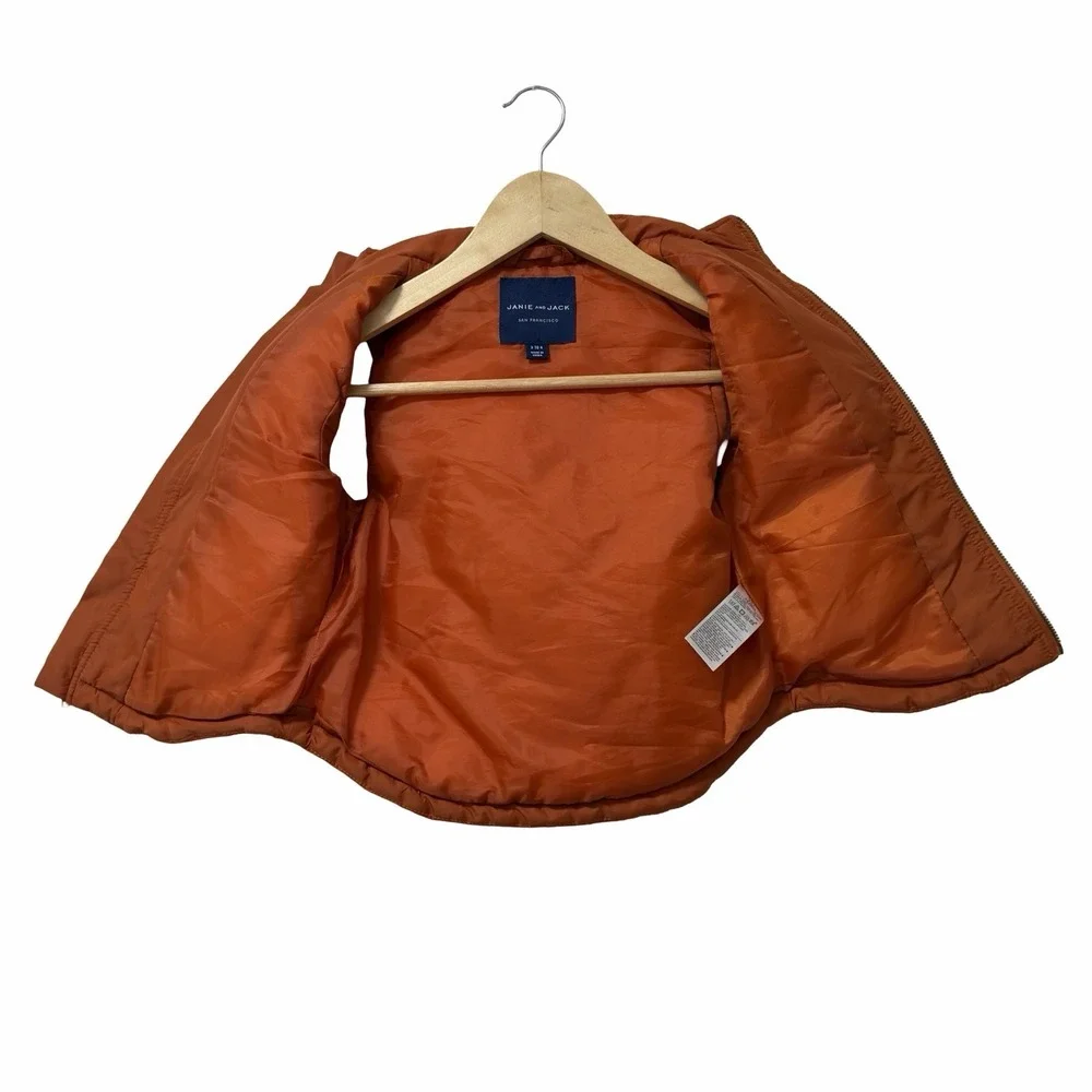 Janie and Jack Boys The Metropolitan Quilted Puffer Vest Size 3/4 Orange Outdoor